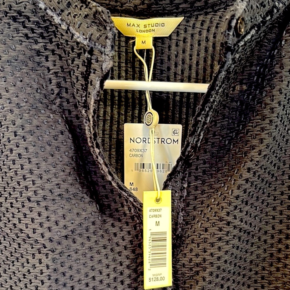 NWT Max Studio carbon navy Textured Top